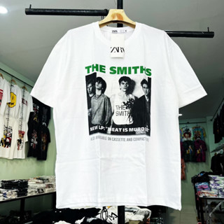 TheSmithsเสื้อยืดโอเวอร์ไซส์👉 งานขาว ดำ