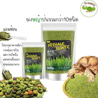 ผงหญ้ารวม​10 ชนิด​ DH Grass Powder สำหรับเต่าบก ช่วยย่อยอาหาร ลดการเกิดนิ่ว ใช้ผสมกับอาหารเต่า และ ผัก