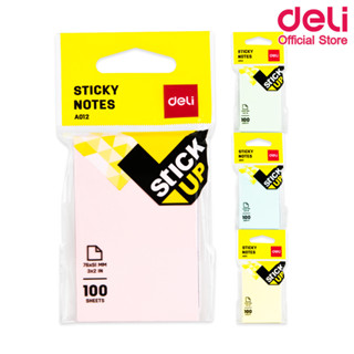 Deli A01202 Sticky Notes กระดาษโน๊ตกาว (แพ็คกล่อง 12 ชิ้น) กระดาษโน๊ต อุปกรณ์สำนักงาน เครื่องเขียน อุปกรณ์การเรียน กระดาษกาว