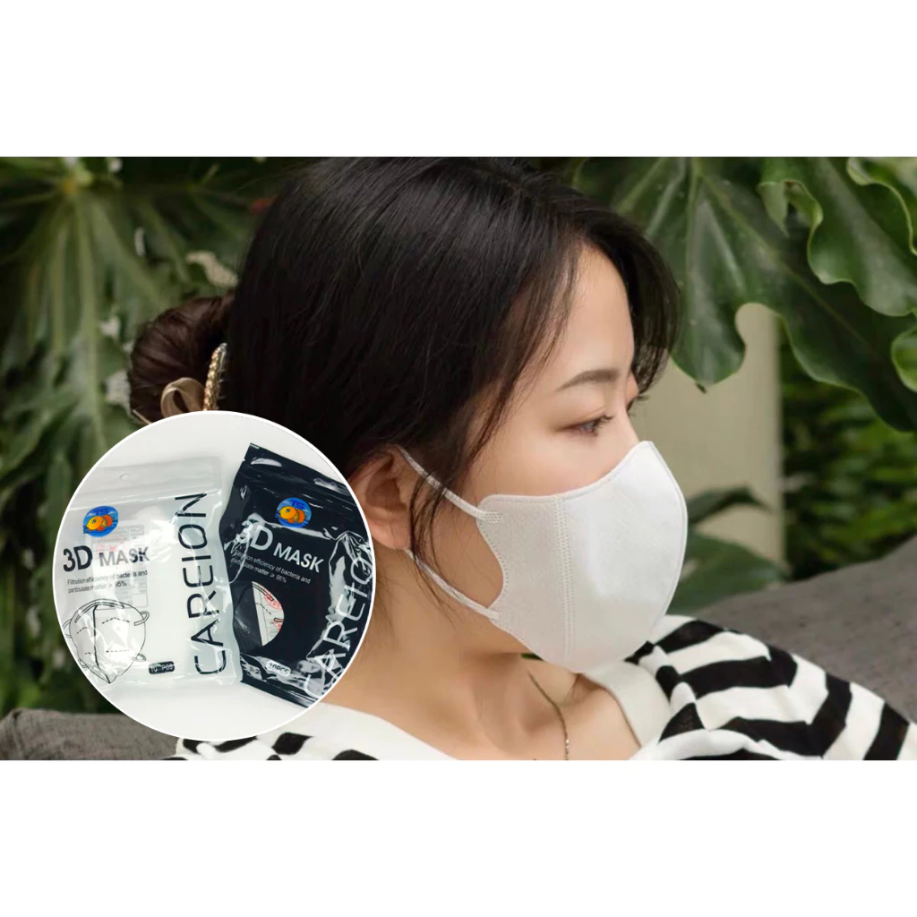 ( 10แพ็ค=100ชิ้น ) 3D mask 1เเพค 10ชิ้น หน้ากากอนามัยป้องกันแบคทีเรีย ทรงกระชับหน้า แบบบาง1ชั้น thumbnail 5