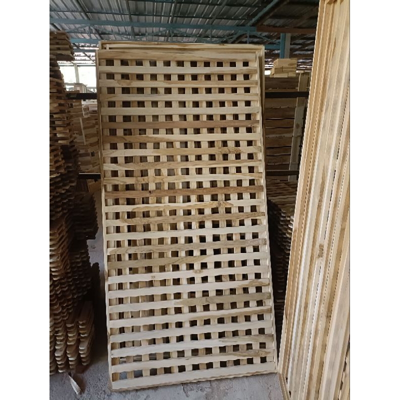 ระแนงไม้,ฉากแผ่น,ฉากตาราง ไม้สัก70×200, 90×200cm,100×200