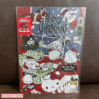 แฟ้ม A4 Sanrio Merry Christmas สีแดง แยกใส่เอกสารได้ 3 ช่อง