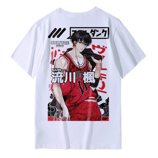 เสื้อยืดแฟชั่นลายการ์ตูน Slam Dunk ผ้าคอตตอนแขนสั้นลายการ์ตูนใหม่ล่าสุด ลายสกรีนคมชัด