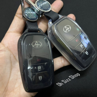 เคสรีโมทรถ ใหม่ TOYOTA REVO ROCCO 2022 2023  โตโยต้า รีโว่ ร็อคโค่ ฝาหน้าปุ่มใสและหลังใสเห็นโลโก้ ปกป้องรีโมท กันกระแทก