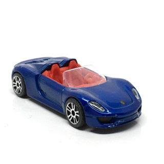 รถเหล็กมาจอเร็ต Majorette Porsche 918 Spyder / Red Seat สีน้ำเงิน ขนาด 1/64 ยาว 8 cm มือสอง #001