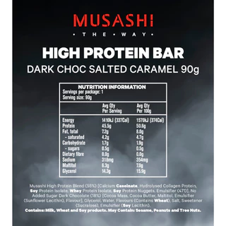 Musashi High Protein Bar โปรตีนสูง 45 กรัม