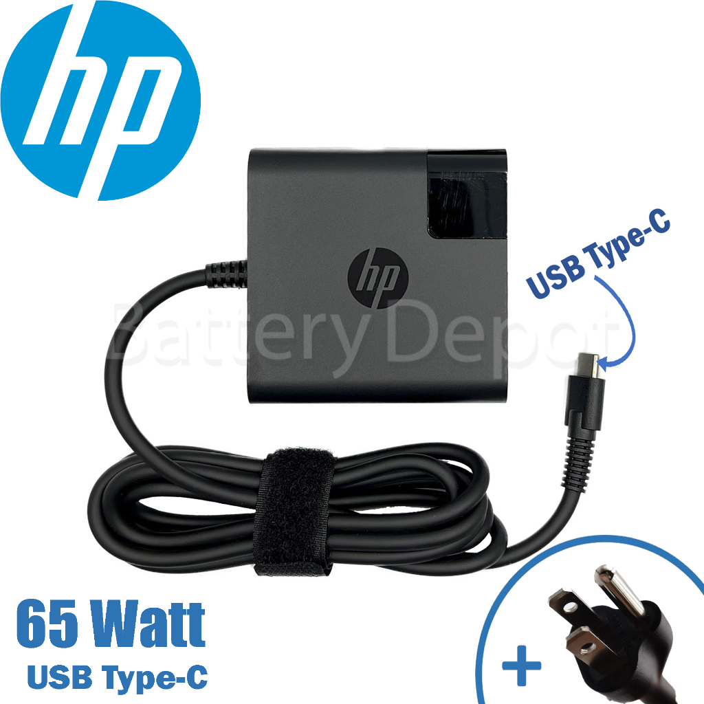 รุ่นใหม่ HP Adapter ของแท้ HP 20V/3.25A 65W หัว Jack USB Type-C สายชาร์จ HP, อะแดปเตอร์