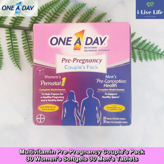 One A Day - Multivitamin Pre-Pregnancy Couples Pack 30 Womens Softgels 30 Mens Tablets วิตามินเตรียมตัวตั้งครรภ์