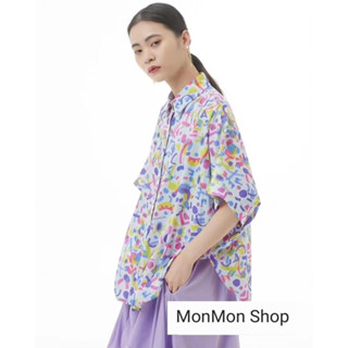 ❤️BY9505😊Oversize Colorful Graphic Shirt