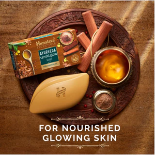 Himalaya Ayurveda (กล่องสีน้ำตาล)Sandal Glow Soap. สบู่หิมาลายาซันดัลโกลว์