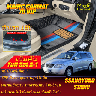 Ssangyong Stavic 2004-2013 Full Set A-1 (เต็มคันรวมท้ายรถA-1*เว้นรูขาเบาะ) พรมรถยนต์ Sanngyong Stavic พรม7D Magic Carmat