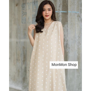 ~MONMONSHOP👗MON6649～ เดรสคอวีน่ารักมากกกกค่ะ ตัวนี้เป็นลายเชิง ลายสวยเก๋มากค่ะ มีกระเป๋าสองข้างซ้ายขวา ผ่าชายข้างเล็กๆ ค