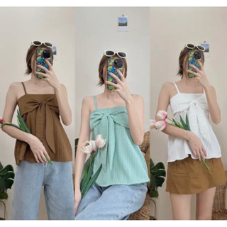 น้องเมล่อน เสื้อสายเดี่ยวแต่งโบว์ สีน่ารัก 🍈