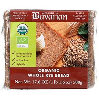 จีเนียน บาวาเรียน ขนมปังข้าวไรย์ทั้งเมล็ดออร์แกนิก 500 กรัม - Whole Rye Bread Organic 500g Genuine Bavarian Bread brand