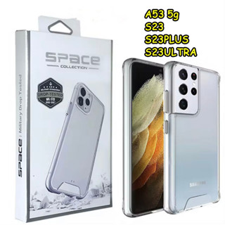 เคสใส กันกระแทก SPACE ของแท้ ปุ่มสีเงิ samsung S23 S23PLUS A53 5g A22 5g A12 A03 S21 S20 FE S22 S23 ultra A42 A52S A52