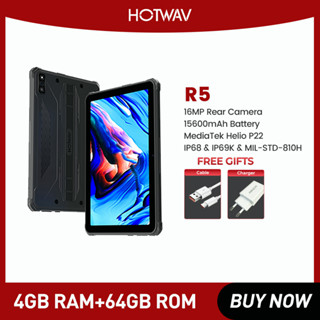 HOTWAV R5 Tablets Global Version Android 12 Octa core 4GB 64GB 15600mAh 10.1 HD+ Display 16MP Rear Camera Rugged Tablets