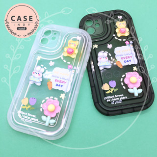 พร้อมส่ง7+/8+ 11 13 13promax เคสมือถือนิ่มใสกันกล้อง ซิลิโคน TPU ติดการ์ตูนน่ารัก