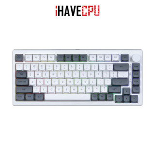 iHAVECPU KEYBOARD (คีย์บอร์ด) SARU KX-75 GASKET MOUNTED DESIGN CUSTOM (WHITE) GATERON YELLOW PRO SWITCH (PRE-LUBED)