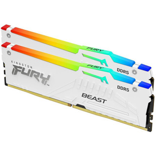 32GB (16GBx2) DDR5 5600MHz RAM (แรมพีซี) KINGSTON FURY BEAST DDR5 RGB (WHITE) (KF556C40BWAK2-32)