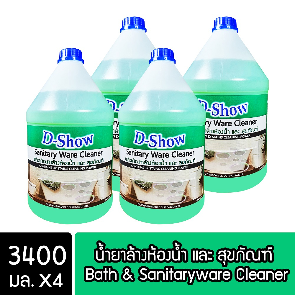 [4ชิ้น ถูกกว่า] DShow น้ำยาล้างห้องน้ำ และ สุขภัณฑ์ ขนาด 3400มล. ( Bath & Sanitaryware Cleaner )