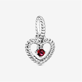 [พร้อมส่ง สินค้าแท้ 💯] Pandora July Blazing Red Beaded Heart Dangle Charm