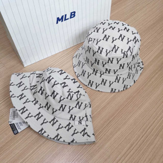 พร้อมส่ง MLB Big Classic Monogram Bucket Hat หมวกปีก NY ผ้าแข็งเป็นทรง ด้านในหมวกมีผ้าเย็บซับในอีกชั้น