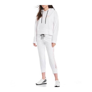 กางเกงวอร์ม DKNY แท้ sport heathered track plant สีขาว