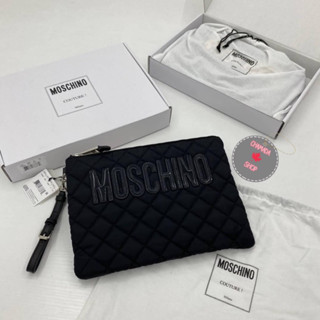 Moschino Couture quilted nylon clutch 🖤🖤แท้💯