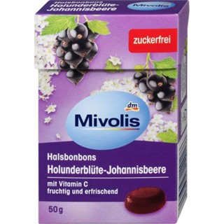 Mivolis Halsbonbons Holunderblüte-Johannisbeere, 50 g.