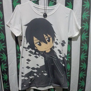 เสื้อยืดมือสอง Usa การ์ตูนอนิเมะ Sword Art Online - Kirito Size M-L อก21/ยาว28