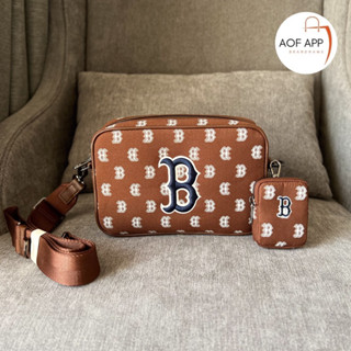 ถูกที่สุด ของแท้100% MLB MONOGRAM CROSS BAG BOSTON กระเป๋าสะพายข้าง