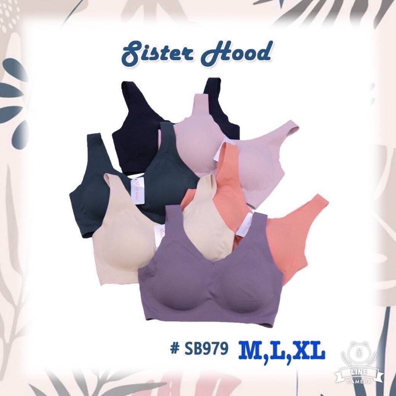 sisterhood 979 M L XL สปอร์ตบราไร้ขอบ ตะขอหลัง คัพ C - รูปที่ 3