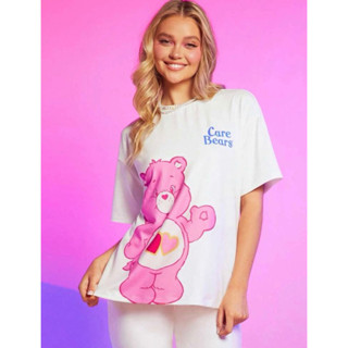 เสื้อยืดขาวลายแคร์แบร์ (สินค้างานลิขสิทธิ์แท้100% X Care Bears ครบรอบ 40 ปี) สไตล์Y2K การ์ตูนยุค90 เสื้อขาว เสื้อการ์ตูน