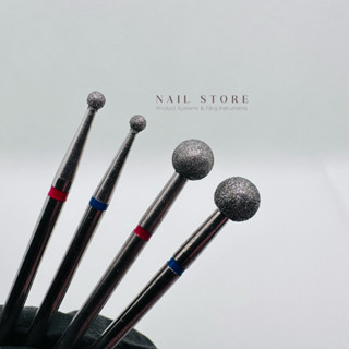 หัวเจียรหนัง(Dry mani/pedi) ทรงกลม แถบ สีแดง/สีน้ำเงิน #NS32…