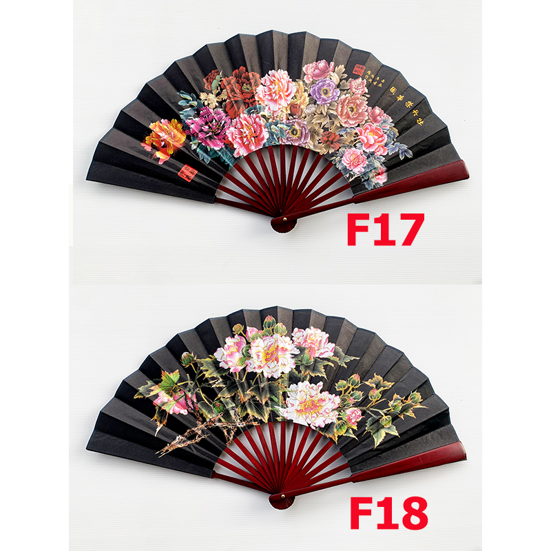 พัดจีนขนาด  9-13นิ้ว ทำจาผ้าไหม พัดมีลวดลาย พัดลายจีน พัดผ้า พัดสไตล์จีน พัดสวย Tanida