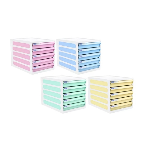 Orca ตู้เอกสาร รุ่น CFB-5 Pastel โครงขาว ลิ้นชักสีพาสเทล 5 ชั้น ใส่กระดาษ A4 ได้ ตู้เอกสารสำนักงาน ตู้เอกสารa4