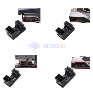 อะแดปเตอร์การ์ดจองอ 180 องศา 8PIN/6PIN Adapter GPU 180 Angle VGA PCIe สำหรับเก็บสายไฟ ซ่อนสายไฟในเคส