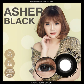 Asher Black คอนแทคเลนส์ Angel Zone (รองรับสายตาปกติและค่าสายตาสั้น -0.50 ถึง -10.00 )