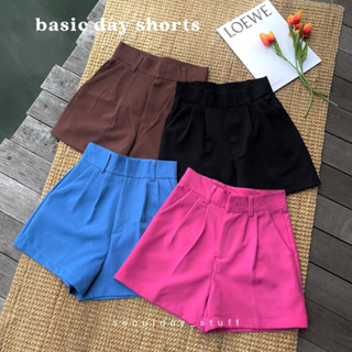 seoulday_stuff◆(BDS017) Basic Day Shorts กางเกงขาสั้นผู้หญิงเอวสูง กางเกงสาวอวบ ผ้าดี ใส่สบายมาก ขายดีสุด เนื้อผ้าเคนนี่