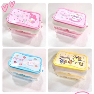 กล่องข้าว 2 ชั้น (3 ชิ้น) ลายลิขสิทธิ์ Sanrio