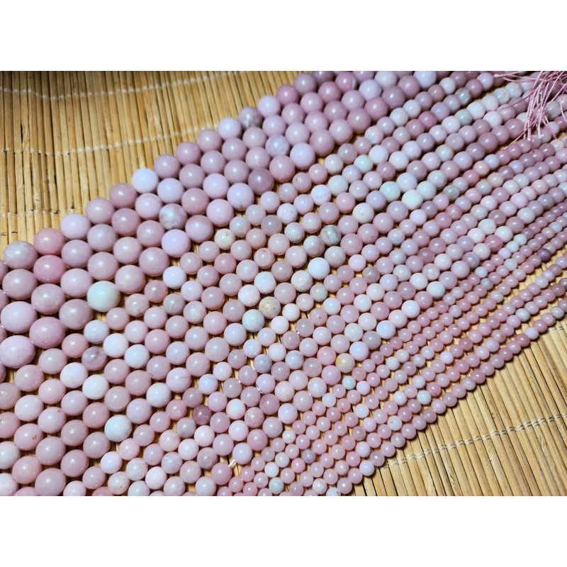 พิงค์โอปอลแท้เส้นยาว (Pink opal)