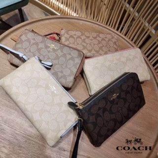 COACH F54057 DOUBLE ZIP WALLET IN SIGNATURE ***Size L***