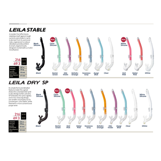 GULL - Snorkel Leila Stable  สน็อคเกิ้ล ท่อหายใจ ไลล่า สเตเบิ้ล สำหรับผู้หญิง