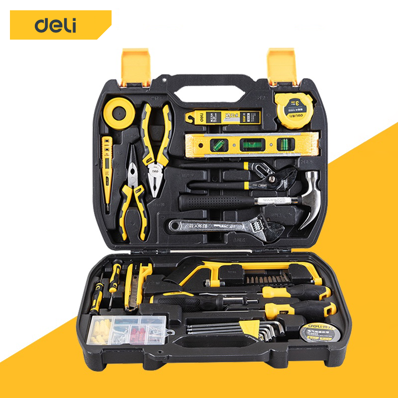 Deli ชุดเครื่องมือช่าง เครื่องมืออุปกรณ์ช่าง 112ชิ้น เช็ทเครื่องมือ พร้อมใช้งาน ช่างไฟฟ้า Tool Set