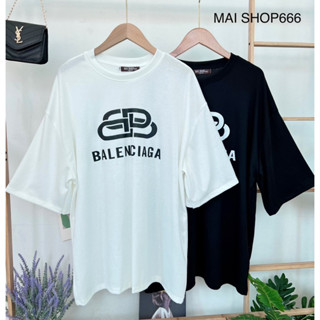 Balenciaga Top 🤍🖤✨  เสื้อยืดโอเวอรึไซค์สาวอวบ