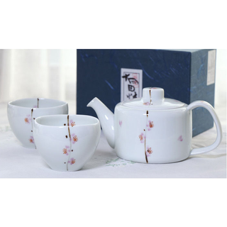 Japan Arita Yaki Hand-painted Sakura Ceramic Teapot Set a pot of 2 cups underglaze color tea set gift box set