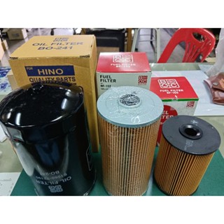 ชุดกรองเครื่อง โซล่า ดักน้ำ HINO MEGA344 A09C ตราดอกจิก 3ตัวชุด