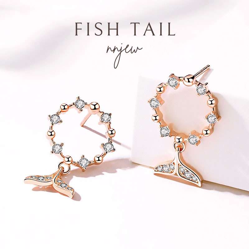 ต่างหู s925 earrings รุ่น หางปลา Fish tail ผู้หญิง ต่างหูแฟชั่น ของขวัญ เครื่องประดับ minimal