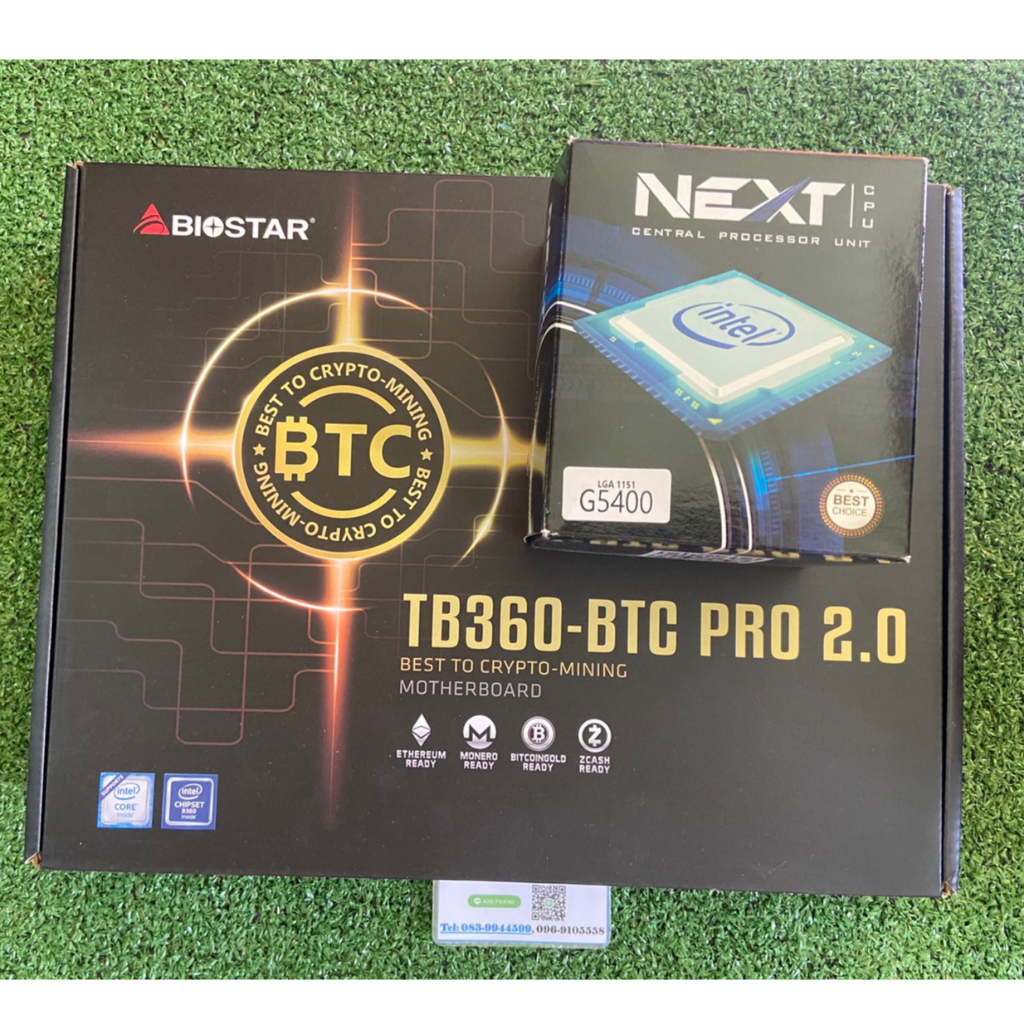 Biostar TB360 BTC Pro 2.0 Mainboard ใส่การ์ดจอได้ 12 ใบ + CPU INTEL PENTIUM G5400 LGA 1151V2 (NEXT)