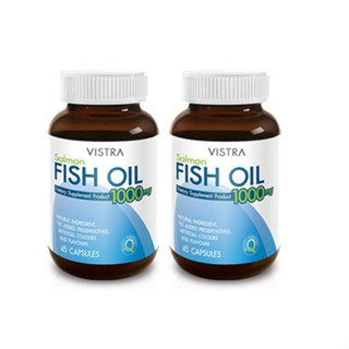 Vistra Salmon Fish Oil วิสทร้า น้ำมันปลาแซลมอน 45 เม็ด x (2 ขวด) และ 75 เม็ด x (2 ขวด)